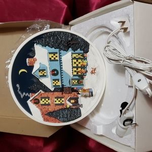 Collectors lighted plate. Rhodes studios. Winter scenery (a3)